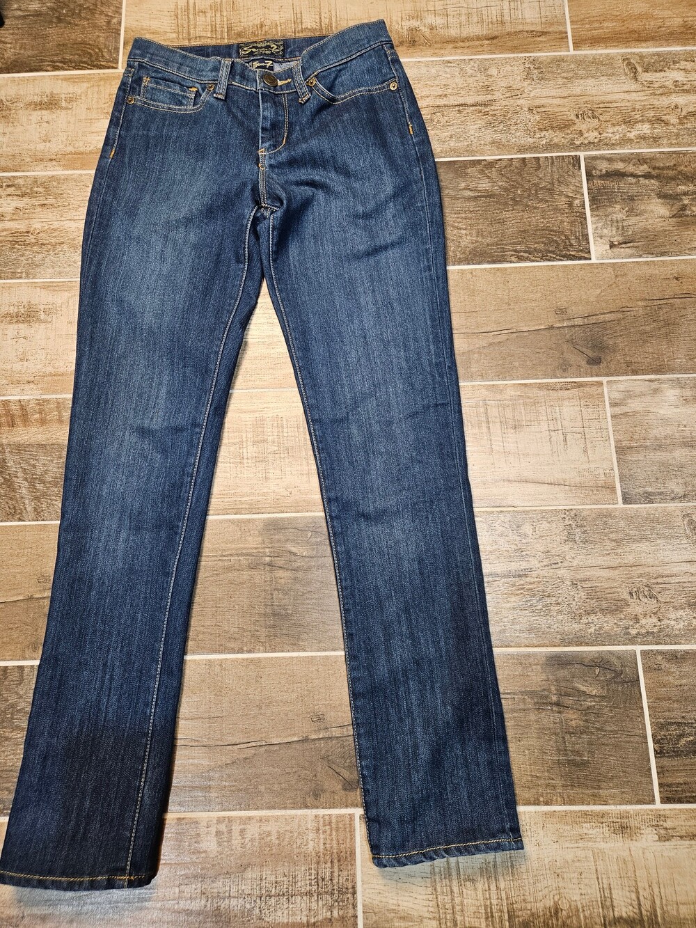 Seven7 Premium Skinny Jeans Womens Size 27 Blue Dark Wash Denim Stretch